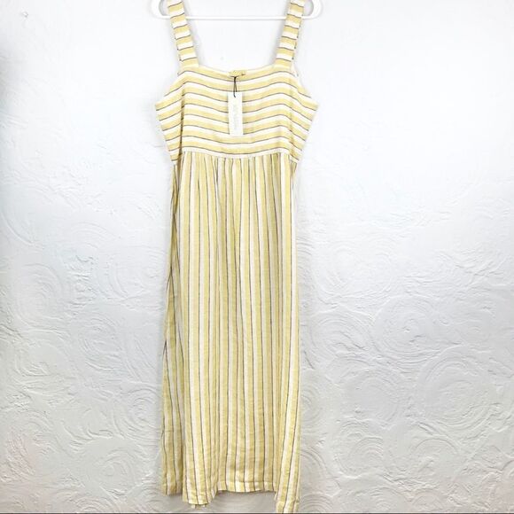 Rachel Zoe 100% Linen Yellow Stripe Dress- New with Tags - Picture 6 of 11